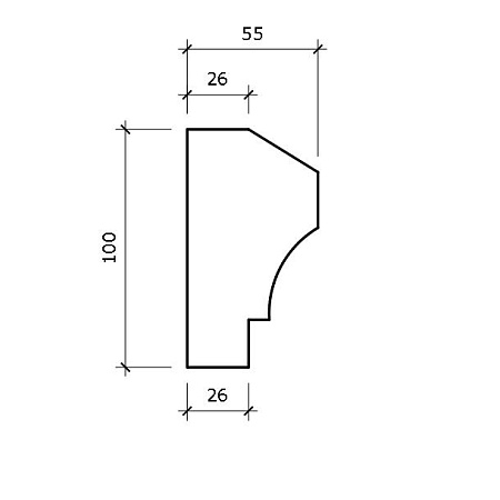 Цокольный карниз КЦ11 100x55х2000