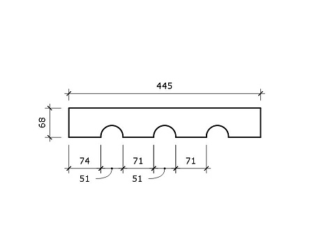 Пилястра ПЛ2 445x68х2000