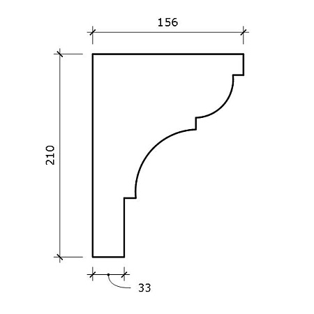 Венчающий карниз КВ8 210x156х2000