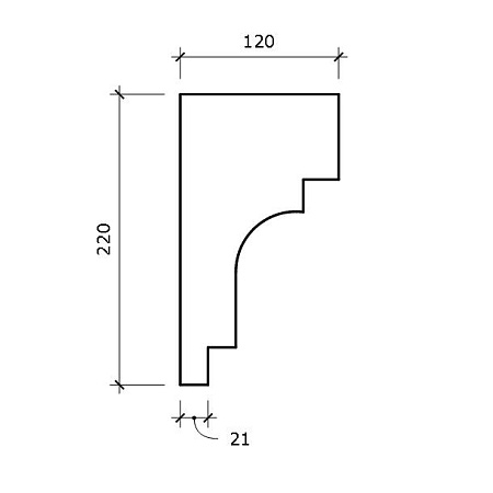 Межэтажный карниз КМ7 220x120х2000