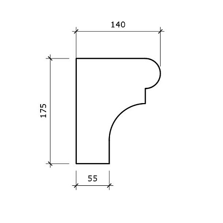Межэтажный карниз КМ5 175x140х2000