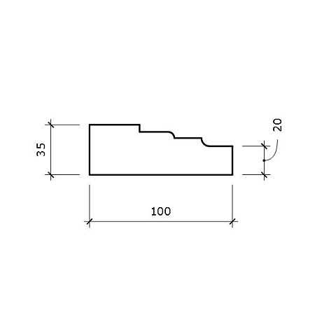 Профиль рамки ПЛ4 100x35х2000