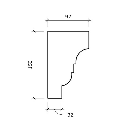 Венчающий карниз КВ2 150x92х2000