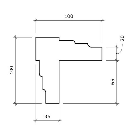 Профиль рамки Adams ПЛ4-1 100x100