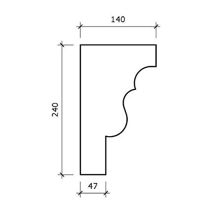 Межэтажный карниз КМ11 240x140х2000