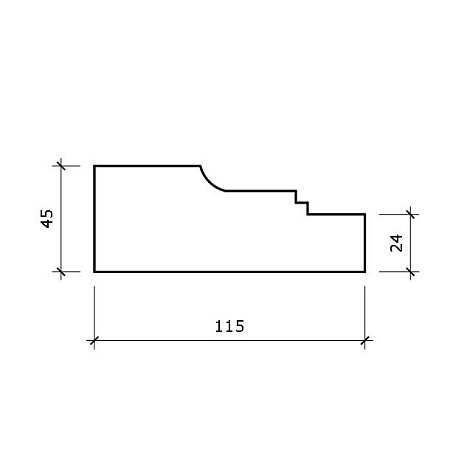 Профиль рамки ПЛ8 115x45х2000