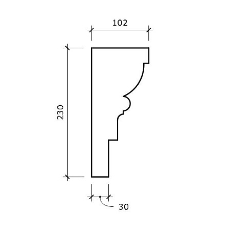 Межэтажный карниз КМ4 230x102х2000