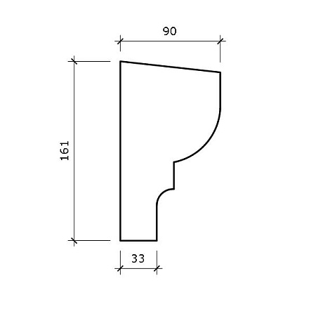 Подоконник Adams П4 161x90