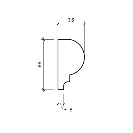 Цокольный карниз КЦ3 66x35х2000