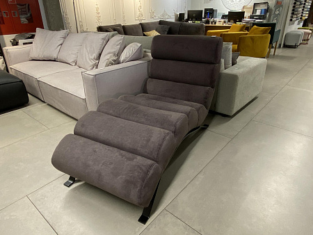 Шезлонг WAVE, Размер: 147/180*74см, Ткань-450/37 ножки метал black (NK)