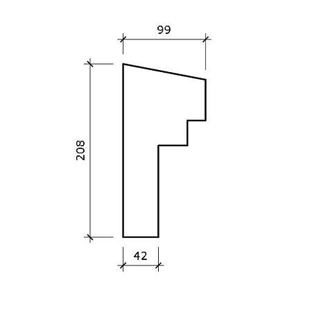 Межэтажный карниз КМ2 208x99х2000