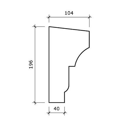 Межэтажный карниз КМ1 196x104х2000