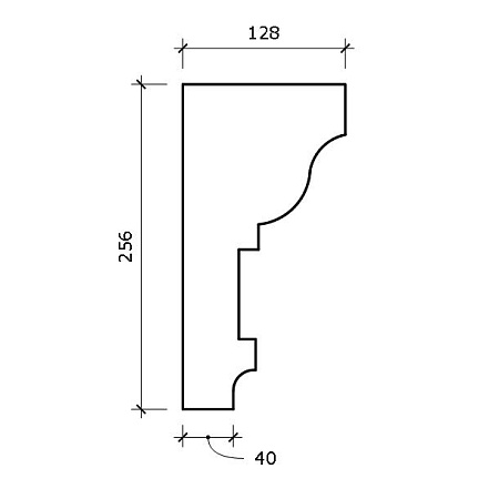 Венчающий карниз КВ9 256x128х2000