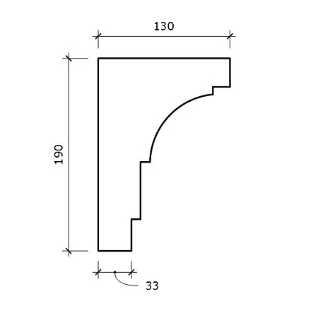 Венчающий карниз КВ5 190x130х2000