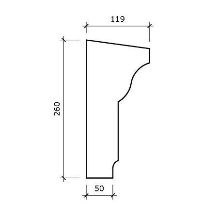 Межэтажный карниз Adams КМ9 260x119