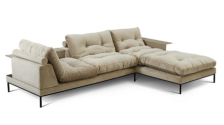 Диван Study, правый угол (306*203*H87см) ткань 334/14 /ножи-металл черный (NK) Дания