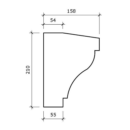 Подоконник П3 210x158х2000