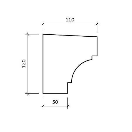 Подоконник П12 120x110х2000