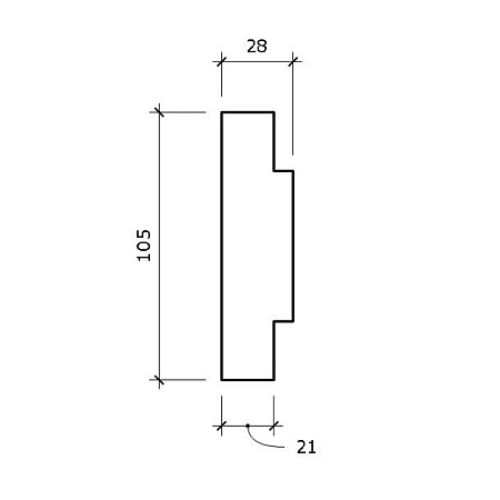 Цокольный карниз КЦ2 105x28х2000